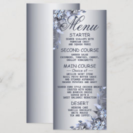 Berichten bij de marine Blue Floral Silver Dinner Menu