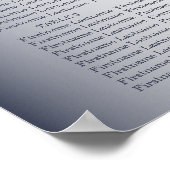 Berichten bij de marine Blue Floral Silver Grey El Poster (Hoek)