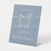 Berichten Bijbelboek Modern Script Dusty Blue Reclamebord Met Voetstuk (Voorkant)
