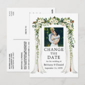 Berichten blauw groen-witte Floral verander de dat Briefkaart (Voorkant / Achterkant)