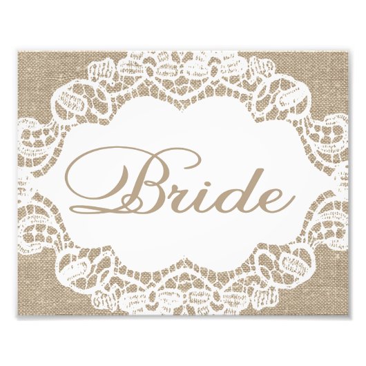 Berichten - Burlap & Lace - Bride - Foto Afdruk (Voorkant)