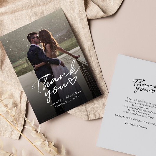 Berichten Dag Foto met handschrift Hartelijk dank Notitiekaartje