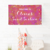 Berichten en gouden Confetti - zestien Spandoek (Insitu)