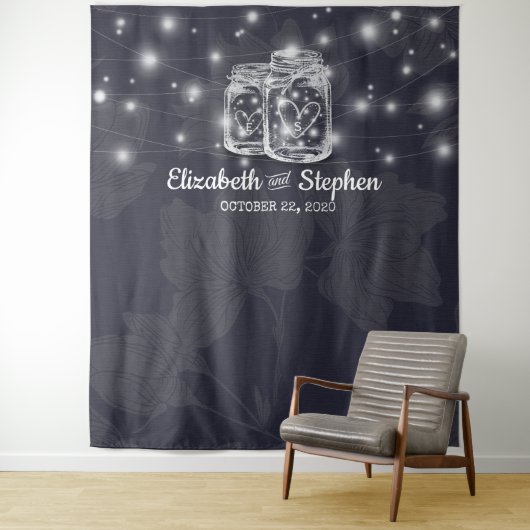 Berichten Foto achtergrond Mason Jars Lights Wandkleed (In situ)