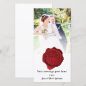 Berichten Foto Afbeelding Dank je Rode Wax-zegel Bedankkaart (Voorkant / Achterkant)