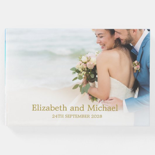 Berichten Foto Blauwe Zeevaart Elegant Wedding Gastenboek (Voorkant)