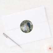 Berichten Foto & Elegant White Script Hartelijk da Ronde Sticker (Envelop)