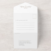 Berichten in de vorm van een hartmonogram all in one uitnodiging (Buitenkant)