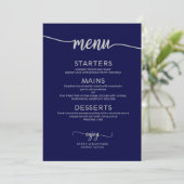 Berichten in het menu Berichten Calligrafie Navy B Kaart (Staand voorkant)
