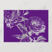 Berichten in het Paars Floral Silver Informatiekaartje (Achterkant)