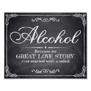 Berichten - krijtbord - Alocohol - Foto Afdruk