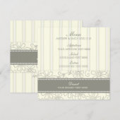Berichten Menu Beige Floral en Stripes (Voorkant / Achterkant)