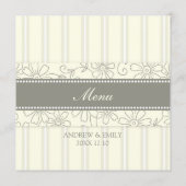 Berichten Menu Beige Floral en Stripes (Achterkant)