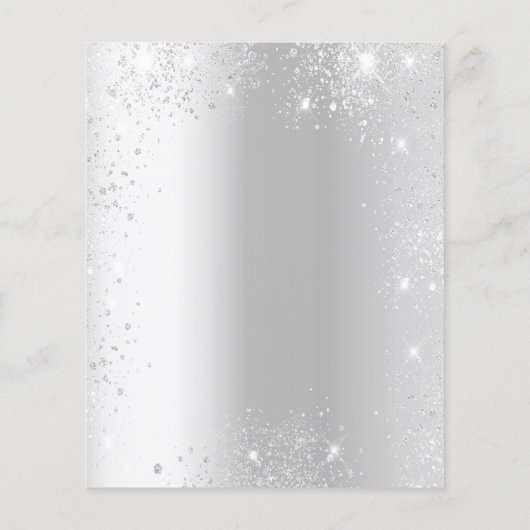 Berichten Menu Silver Bogundy roze bloemen (Achterkant)