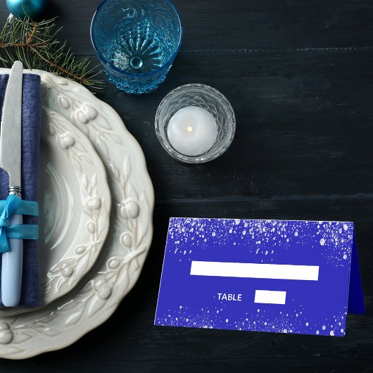 Berichten met een blauwe zilverglitter plaatskaartje