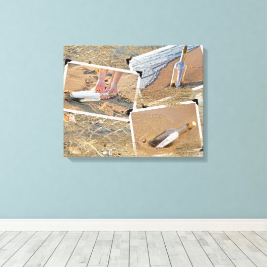 Berichten met een fles canvas afdruk (Insitu (Houten vloer))