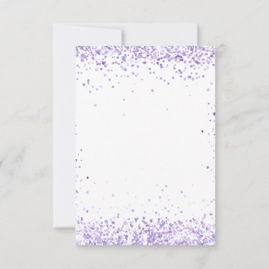 Berichten met een lavender glitter-stofscript kaart (Achterkant)