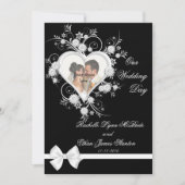 Berichten met een zwart-wit harthuwelijk Foto-uitn Kaart (Voorkant)