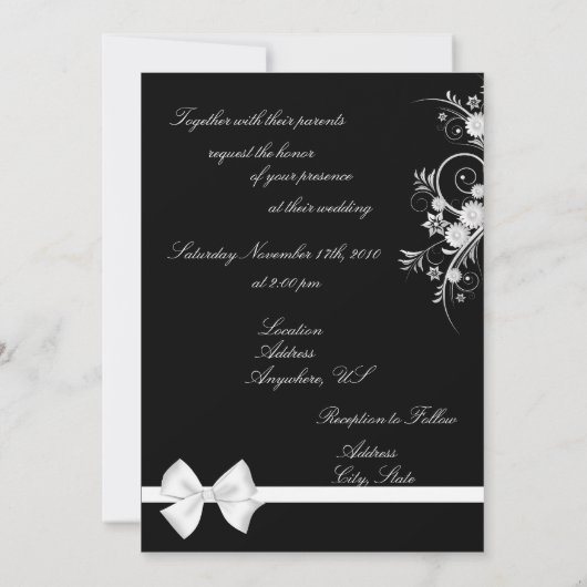 Berichten met een zwart-wit harthuwelijk Foto-uitn Kaart (Achterkant)