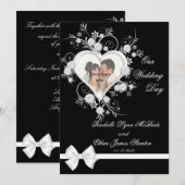 Berichten met een zwart-wit harthuwelijk Foto-uitn Kaart (Voorkant / Achterkant)