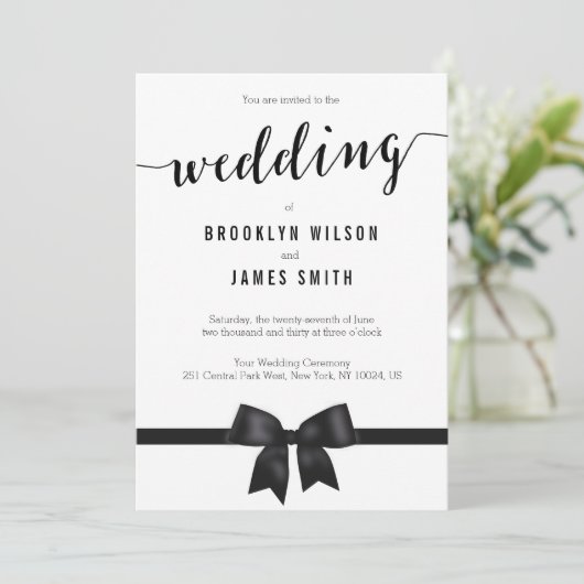 Berichten met een zwart-wit huwelijk kaart (Staand voorkant)