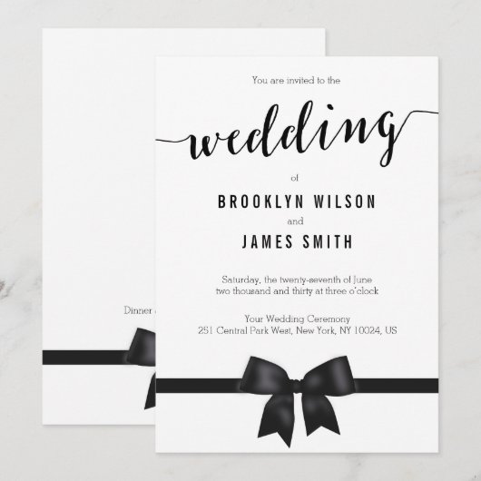 Berichten met een zwart-wit huwelijk kaart (Voorkant / Achterkant)