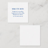 Berichten met informatie Berichten Blauwe Wit Koel Informatiekaartje (Voorkant / Achterkant)