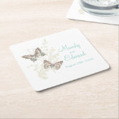 Berichten met inkt onderzetter van blauwgroen papi (Schuin)