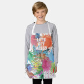 Berichten met kleurrijke verf plakken zwart pron schort (Gedragen)