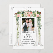 Berichten met roze witte kleur veranderen de datum briefkaart (Voorkant / Achterkant)