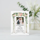 Berichten met roze witte kleur veranderen de datum briefkaart (Staand voorkant)