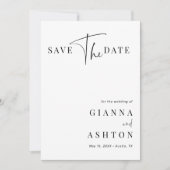 Berichten met zwarte en witte moderne kalligrafie save the date (Voorkant)