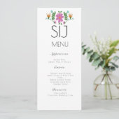 Berichten minimalistisch Floral Logo Wedding Menu (Staand voorkant)