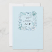 Berichten Moderne Waterverf florage in blauw Kaart (Achterkant)