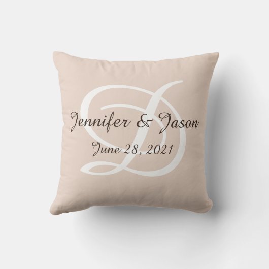 Berichten of jubileumkussens, monogrammen kussen (Achterkant)