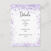 Berichten ontvangen details violet lavender glitte informatiekaartje (Voorkant)
