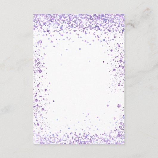 Berichten ontvangen details violet lavender glitte informatiekaartje (Achterkant)