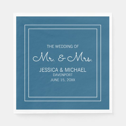 Berichten ontvangen Modern Elegant Chic Blue White Servet (Voorkant)