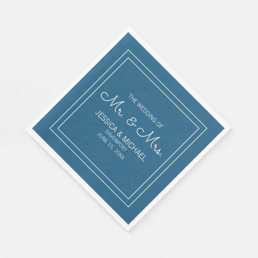 Berichten ontvangen Modern Elegant Chic Blue White Servet (Hoek)