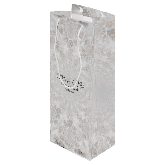 Berichten ontvangen White Silver Gold Simple Elega Wijn Cadeautas (Achterkant Gekanteld)