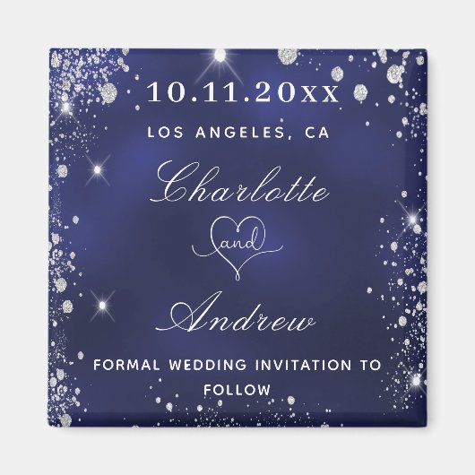 Berichten over blauwe zilverglitter magneet (Voorkant)