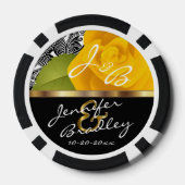 Berichten over bruid en geel roodbruin pokerchips (Achterkant)