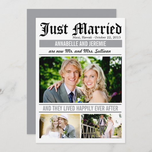 Berichten over bruiloft - Wit Kaart (Voorkant / Achterkant)