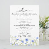 Berichten over de rondweg Blue Floral Digital Agen Aankondiging (Staand voorkant)