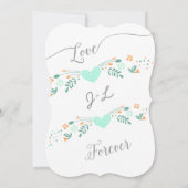 Berichten over de typografie Folk Art Floral Weddi Kaart (Achterkant)