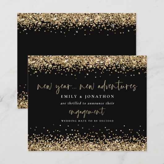 Berichten over Gold Glitter Black Verloving (Voorkant / Achterkant)