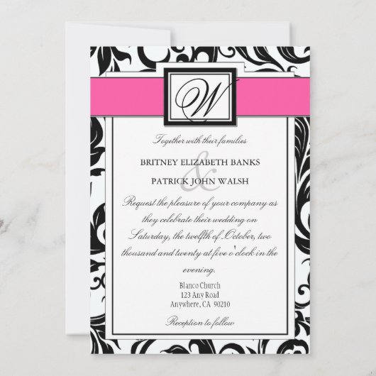 Berichten over het donkerbruin en warm-roze huweli kaart (Achterkant)