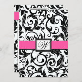 Berichten over het donkerbruin en warm-roze huweli kaart (Voorkant / Achterkant)