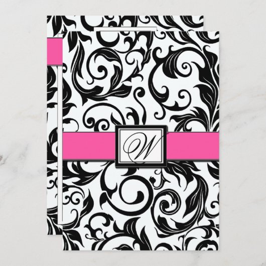 Berichten over het donkerbruin en warm-roze huweli kaart (Voorkant / Achterkant)