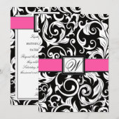 Berichten over het donkerbruin en warm-roze huweli kaart (Voorkant / Achterkant)